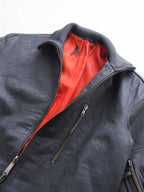 VINTAGE GREY GERMANY LEATHER BOMBER JACKET