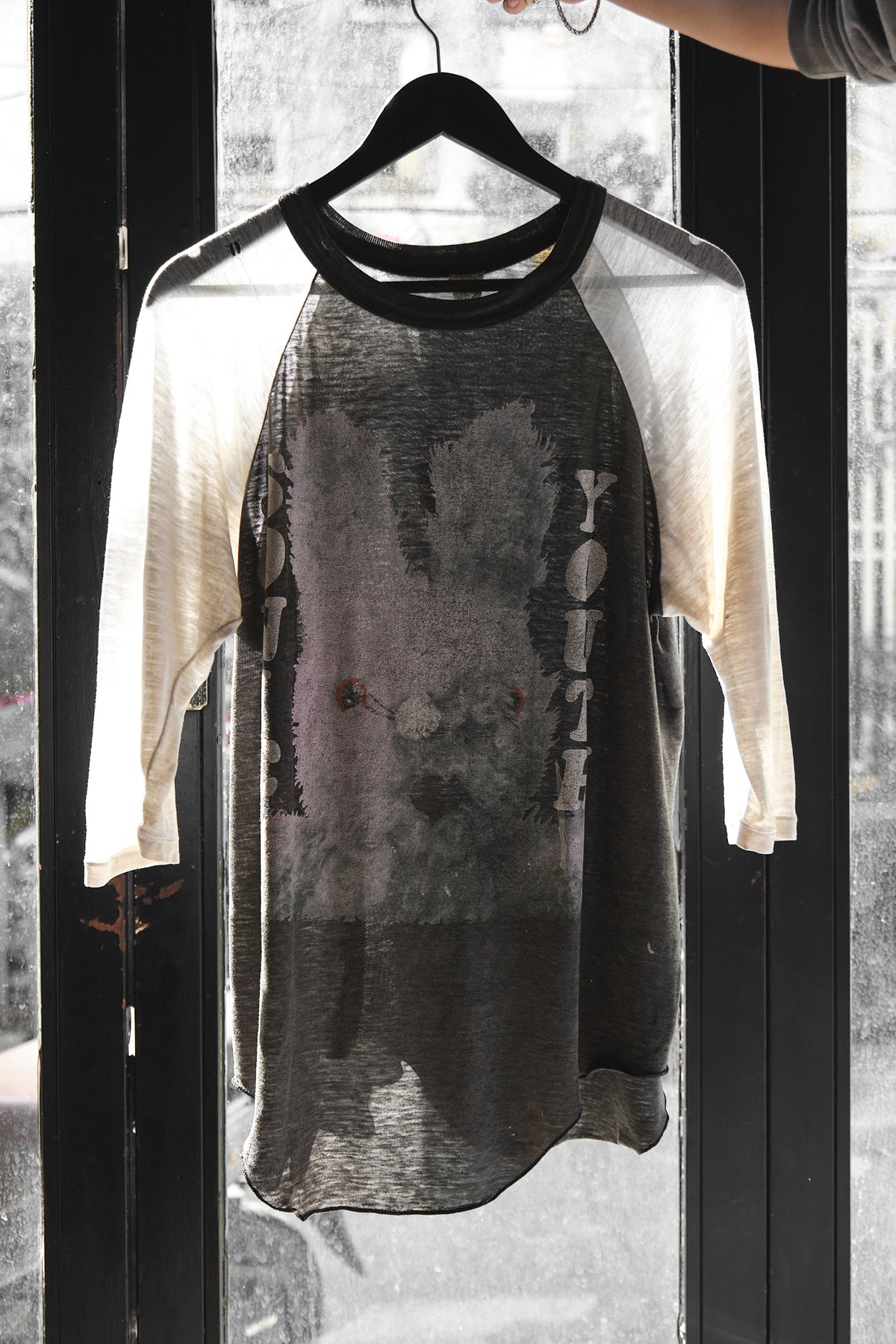 VINTAGE GREY SONIC YOUTH "GRACIAS" 3/4 RAGLAN LS T-SHIRT