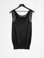 VINTAGE LACE BLACK "B+AB" TANK TOP