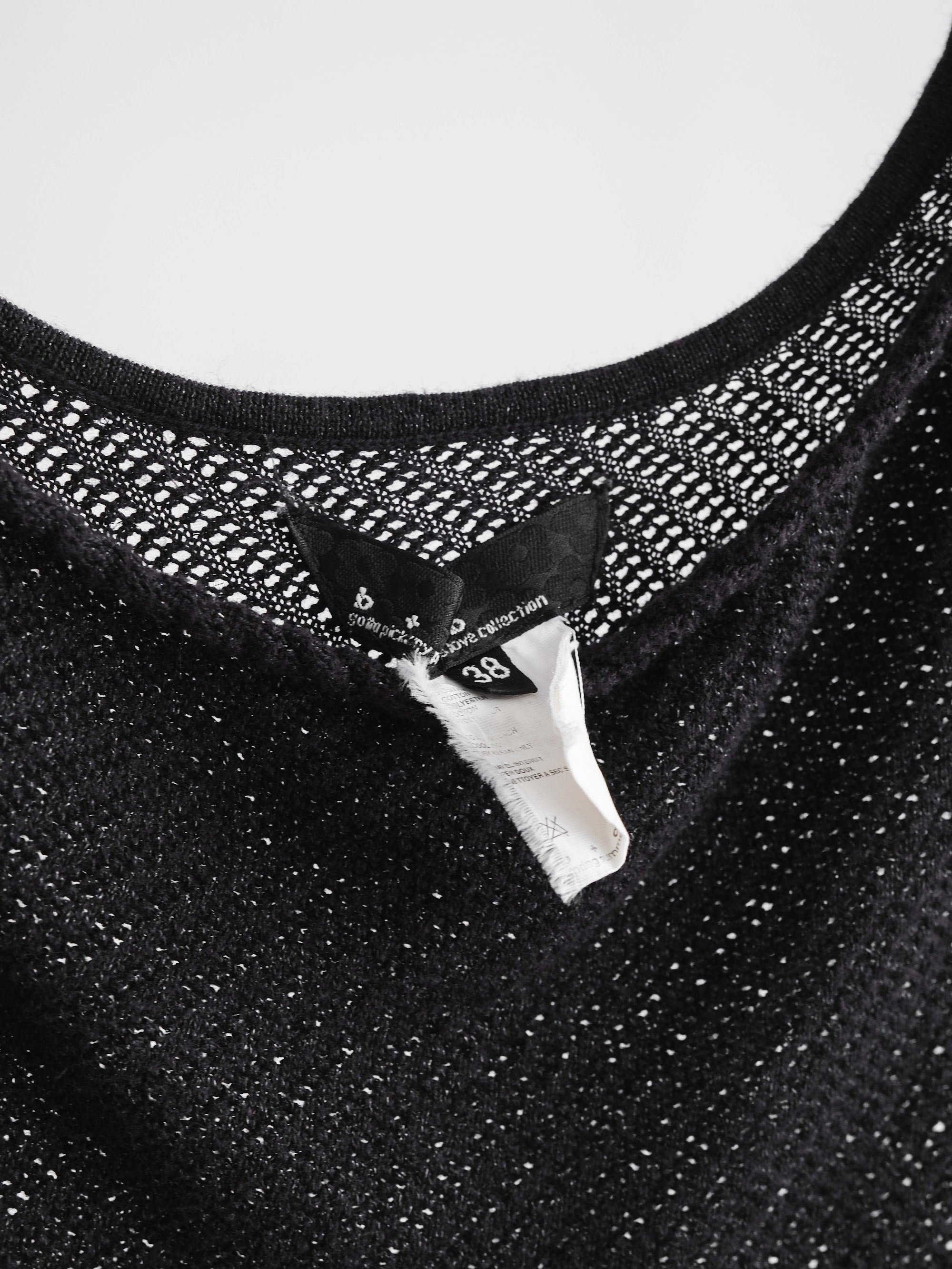 VINTAGE LACE BLACK "B+AB" TANK TOP