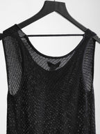 VINTAGE LACE BLACK "B+AB" TANK TOP