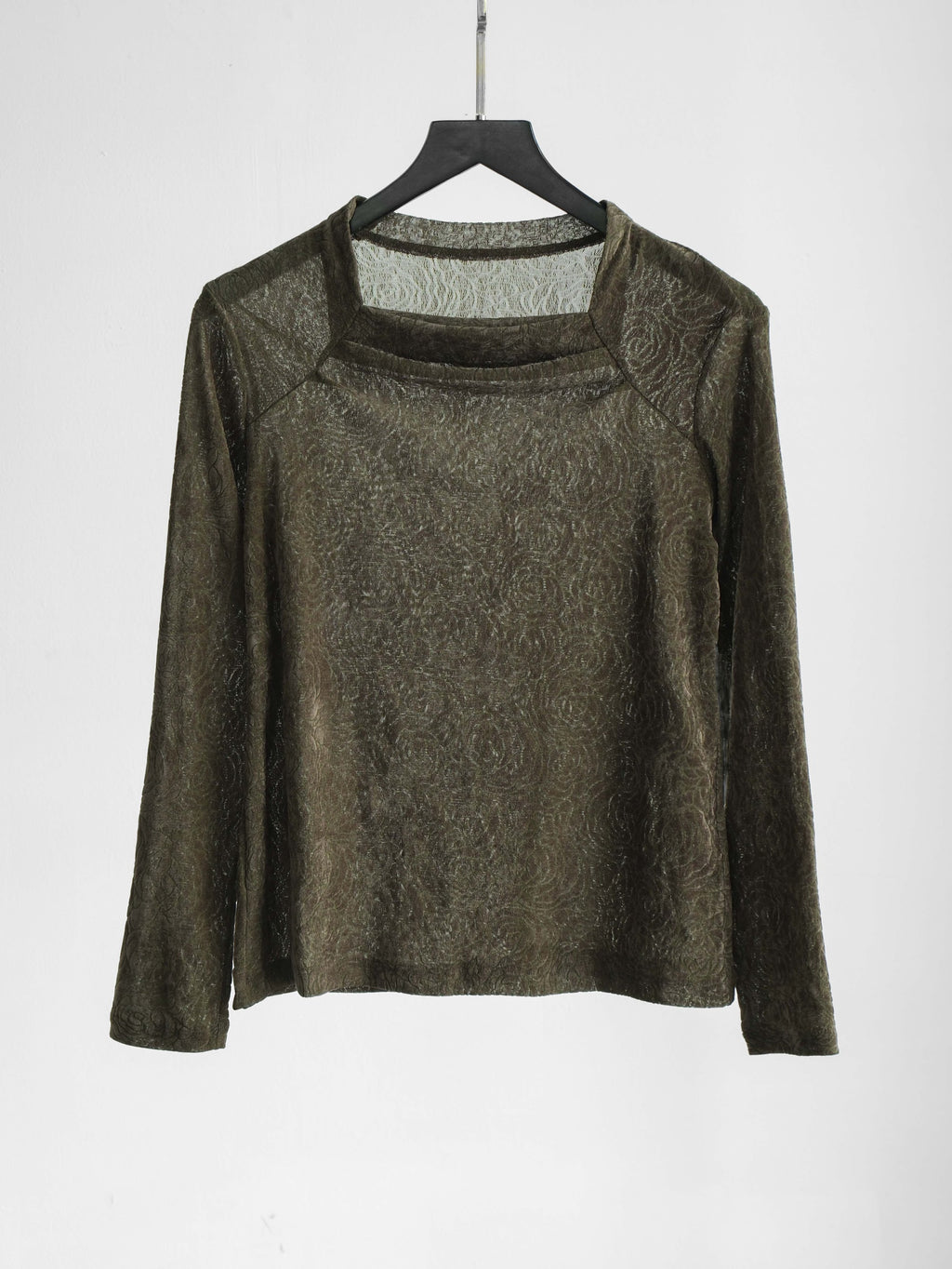 VINTAGE LACE GREEN CECI OU CELA/ FLORAL LS T-SHIRT