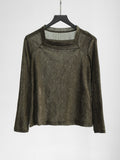 VINTAGE LACE GREEN CECI OU CELA/ FLORAL LS T-SHIRT