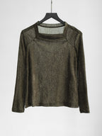 VINTAGE LACE GREEN CECI OU CELA/ FLORAL LS T-SHIRT