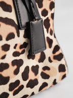 VINTAGE  "MICHAEL KORS" LEOPARD LEATHER TOTE BAG