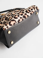 VINTAGE  "MICHAEL KORS" LEOPARD LEATHER TOTE BAG