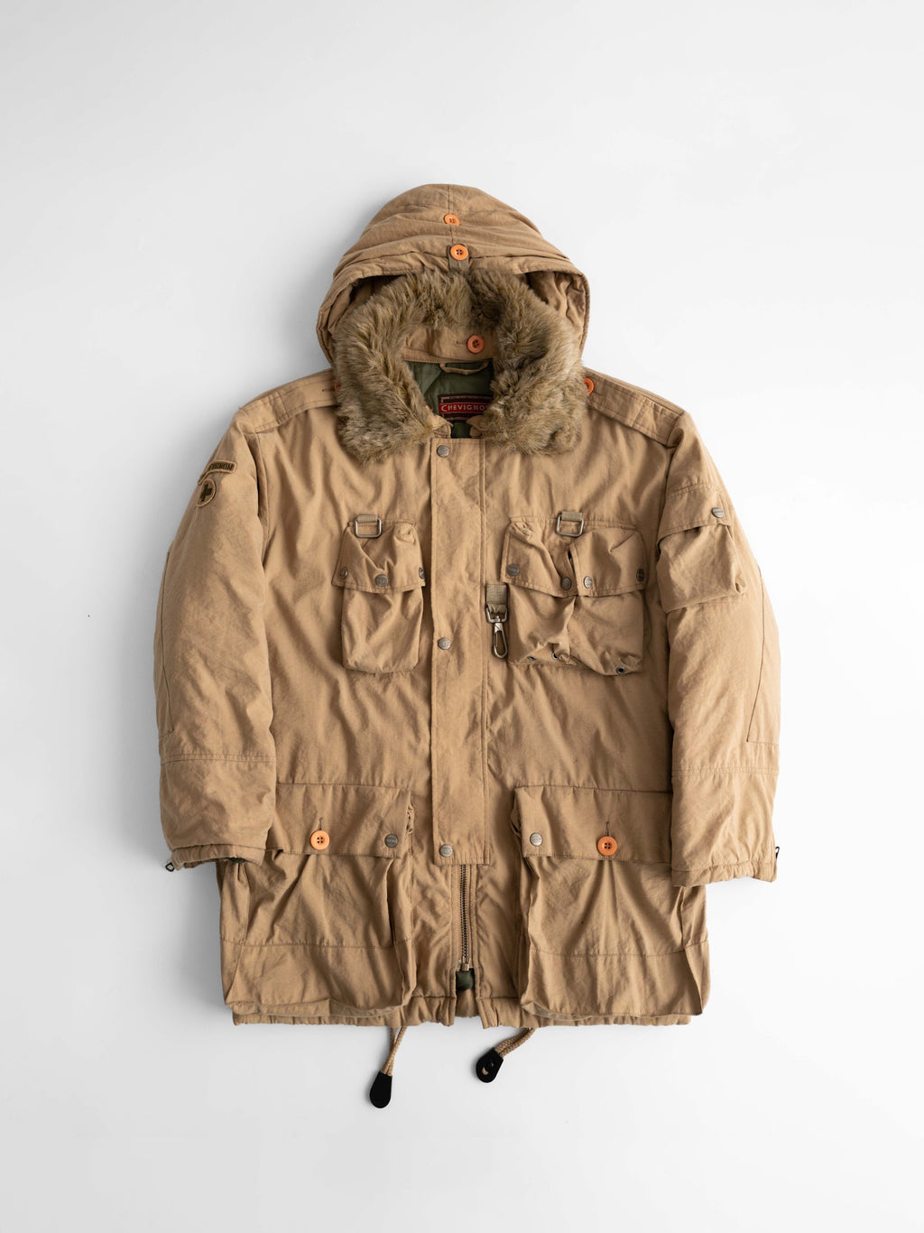 VINTAGE MOHAIR BEIGE " CHEVIGNON " MULTI POCKET  COAT