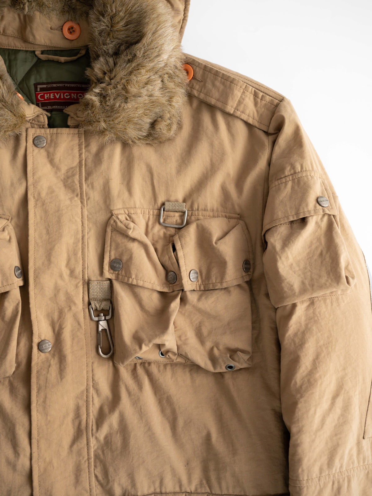 VINTAGE MOHAIR BEIGE " CHEVIGNON " MULTI POCKET  COAT