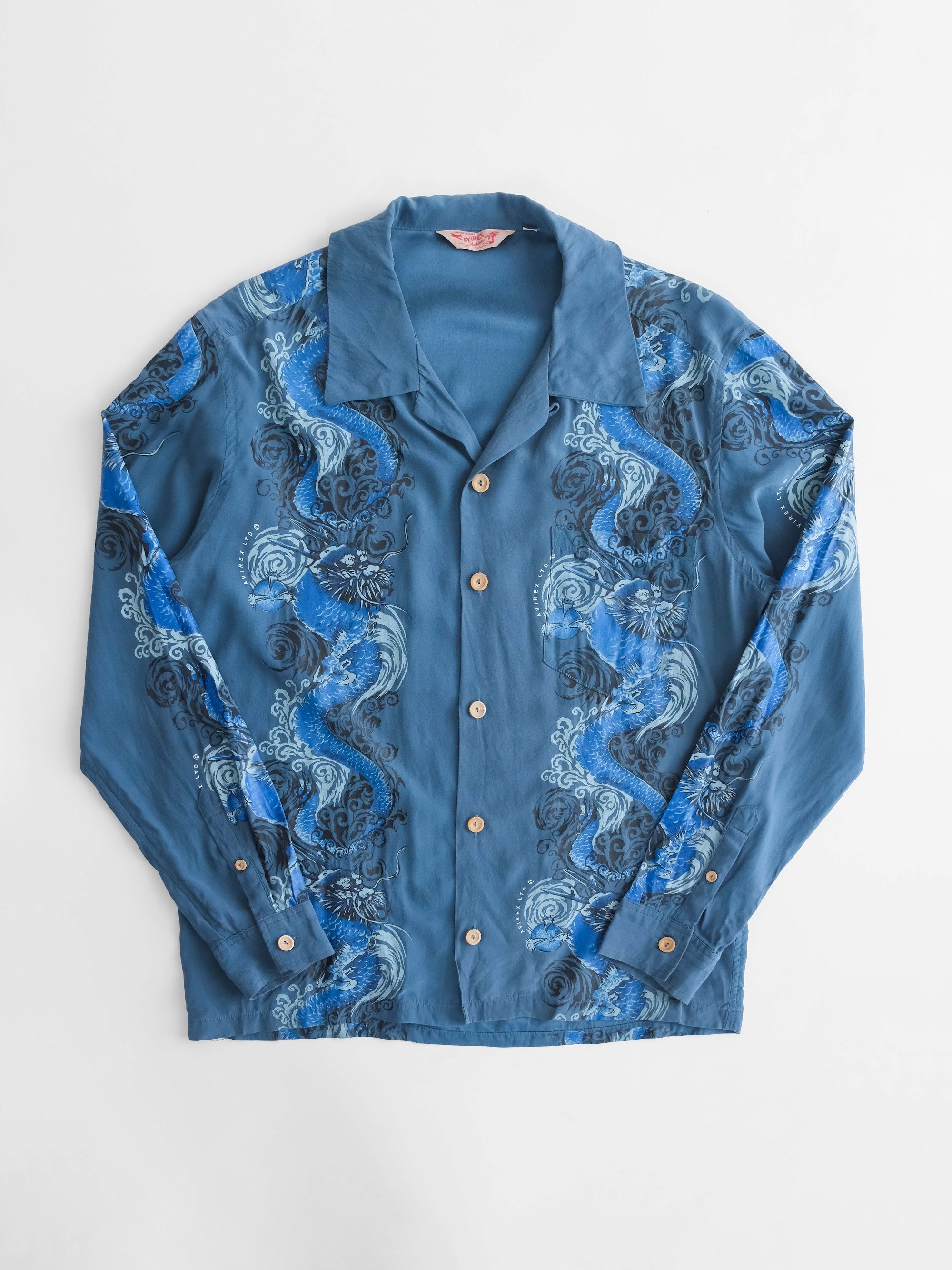 VINTAGE NAVY AVIREX/ DRAGON LS SHIRT