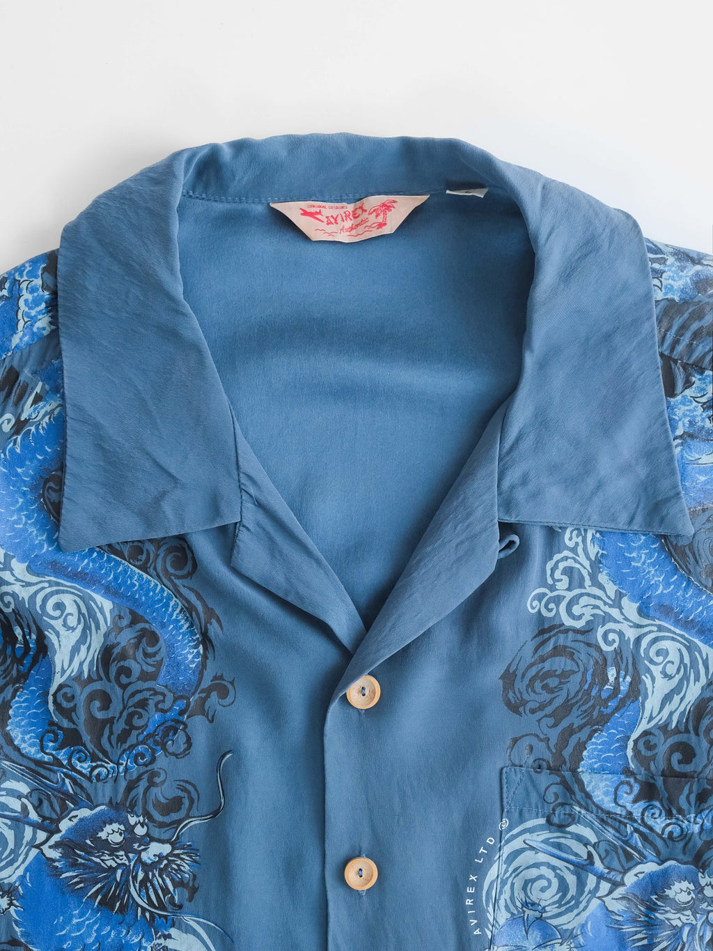 VINTAGE NAVY AVIREX/ DRAGON LS SHIRT