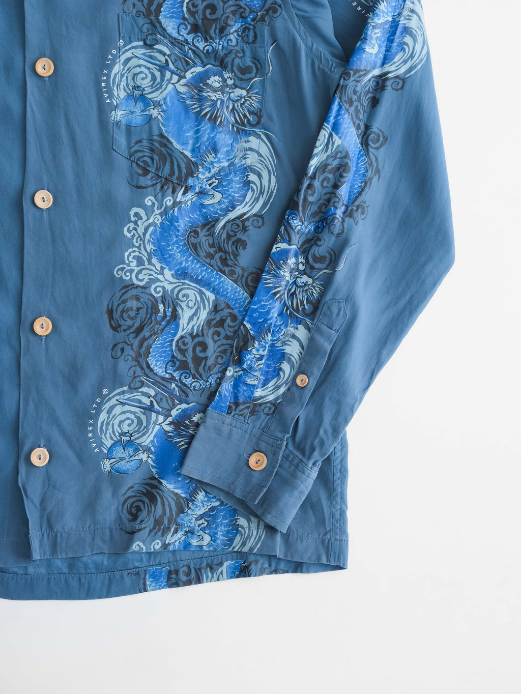 VINTAGE NAVY AVIREX/ DRAGON LS SHIRT