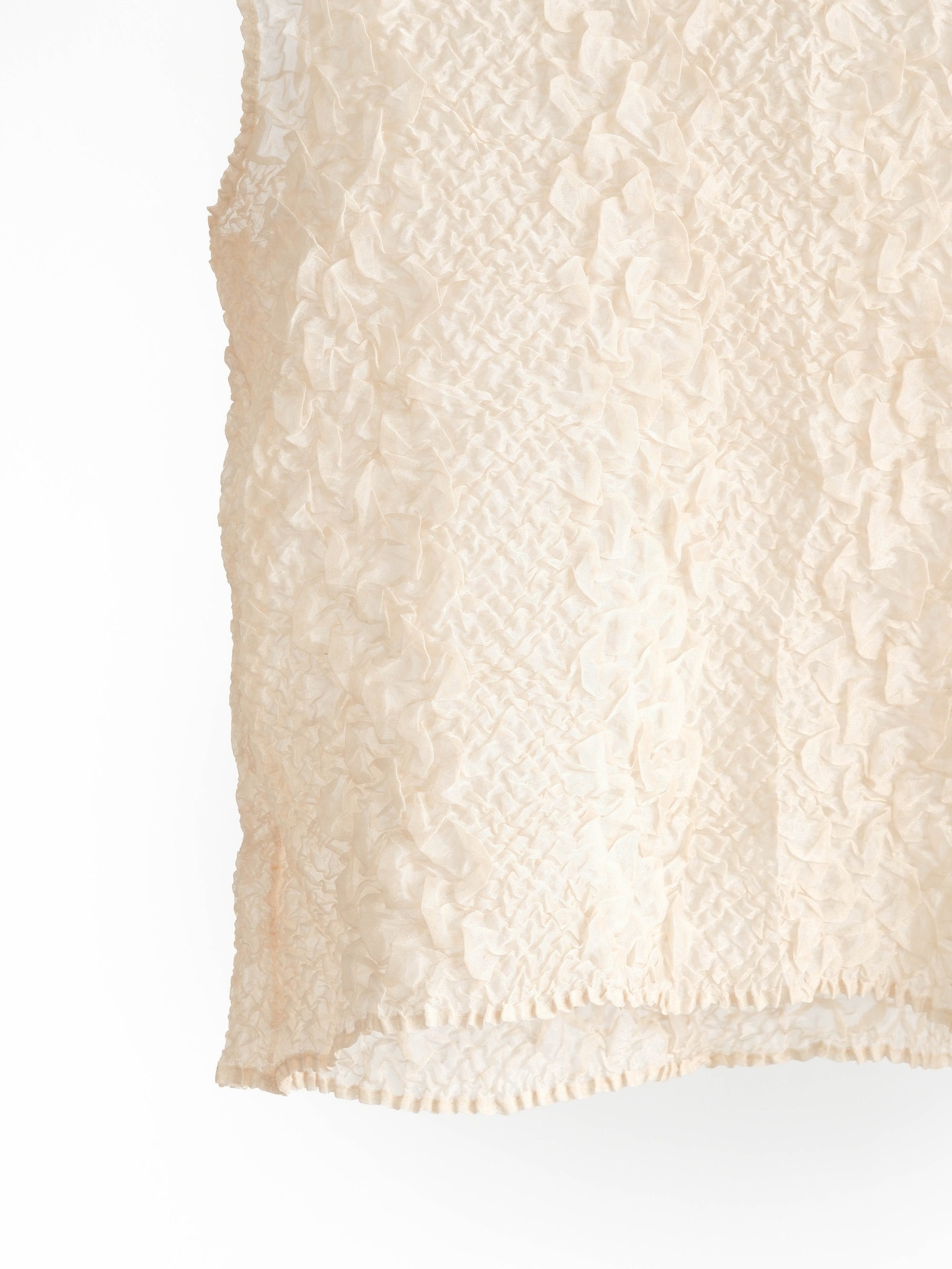 VINTAGE PLEATS BEIGE ELEGANACE TANK TOP