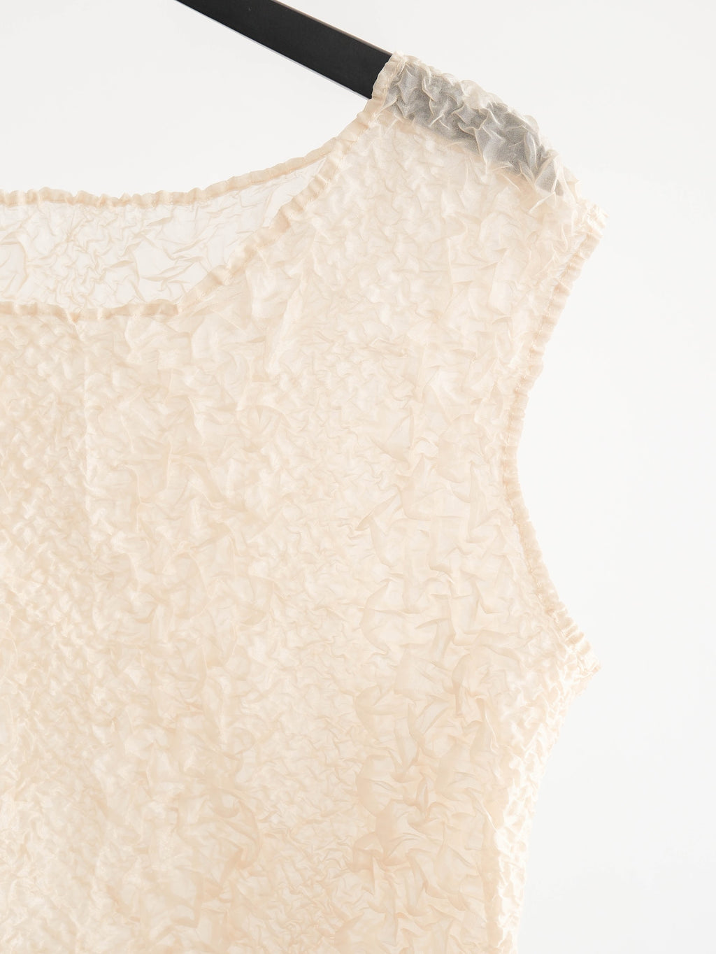 VINTAGE PLEATS BEIGE ELEGANACE TANK TOP
