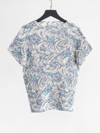 VINTAGE PLEATS BLUE VINVERT/ FLORAL/ HIGH NECK T-SHIRT