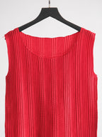 VINTAGE PLEATS RED PACO RABANNE TANK TOP
