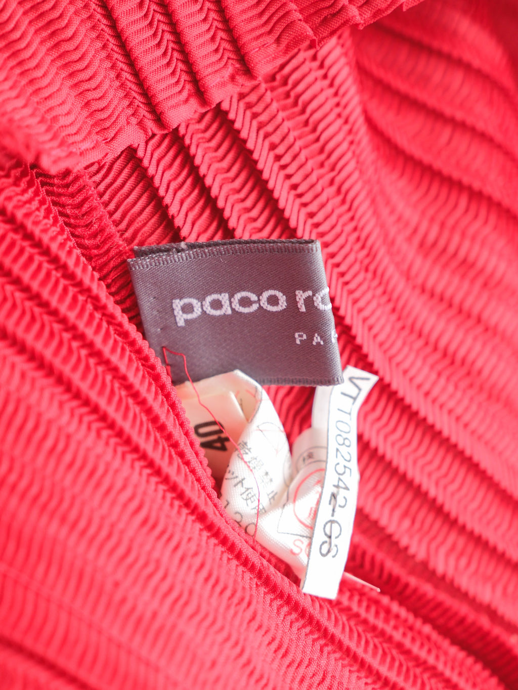 VINTAGE PLEATS RED PACO RABANNE TANK TOP