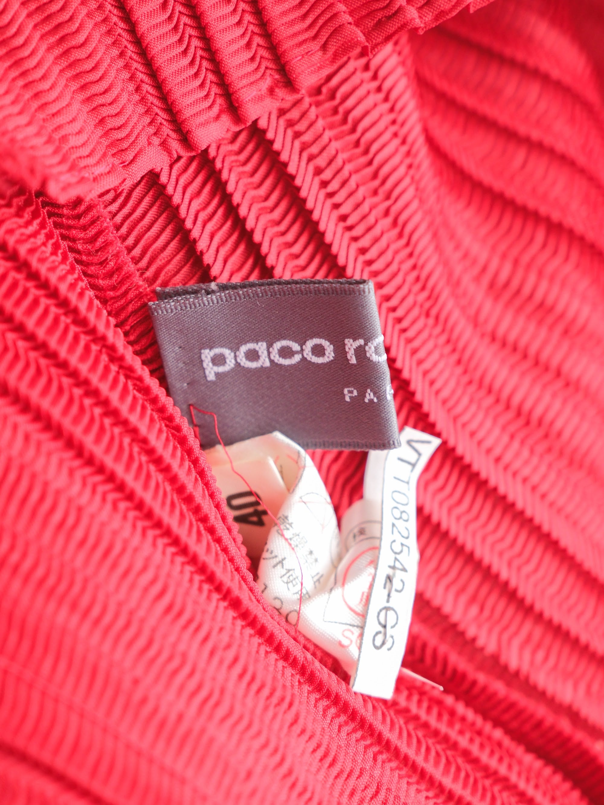VINTAGE PLEATS RED PACO RABANNE TANK TOP