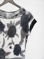 VINTAGE PLEATS WHITE "JANEL JUDE" GRAPHIC T-SHIRT