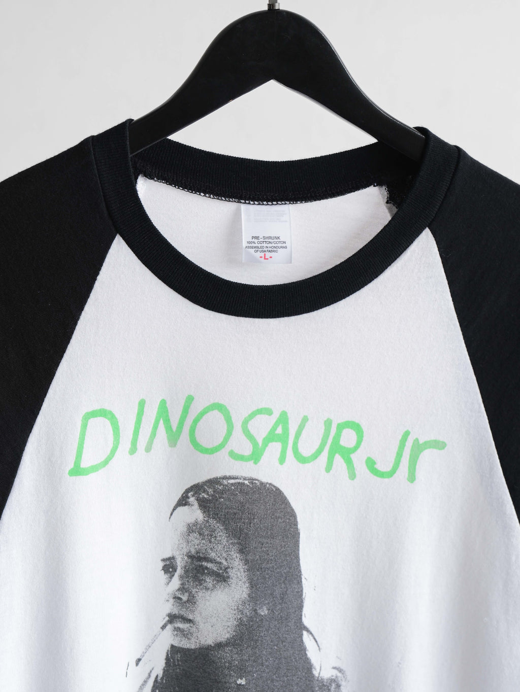 VINTAGE WHITE DINOSAUR JR "GREEN MIND"  RAGLAN LS T-SHIRT