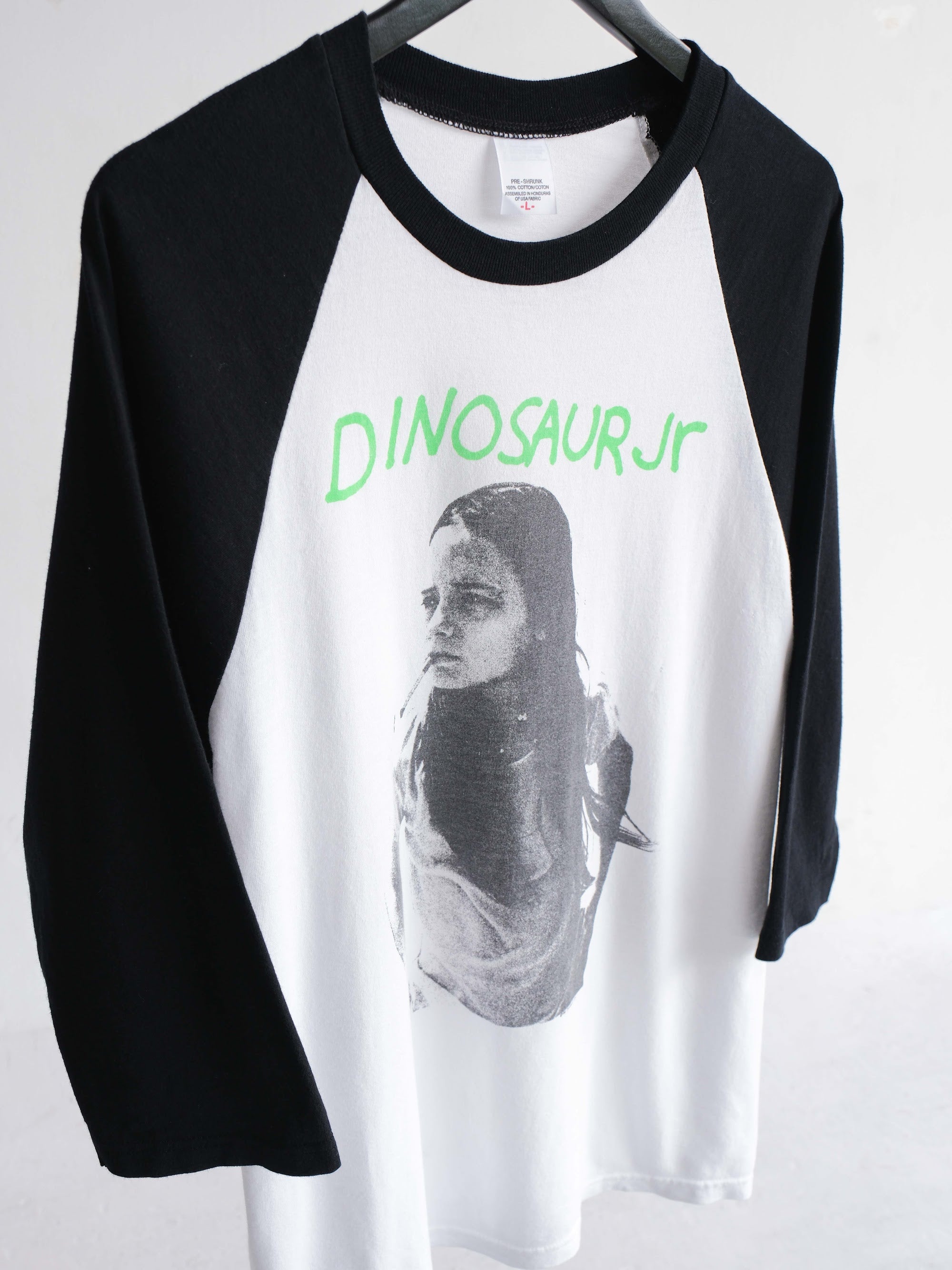 VINTAGE WHITE DINOSAUR JR "GREEN MIND"  RAGLAN LS T-SHIRT