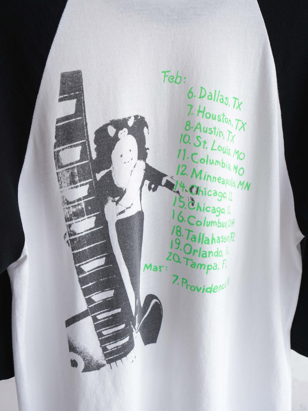 VINTAGE WHITE DINOSAUR JR "GREEN MIND"  RAGLAN LS T-SHIRT
