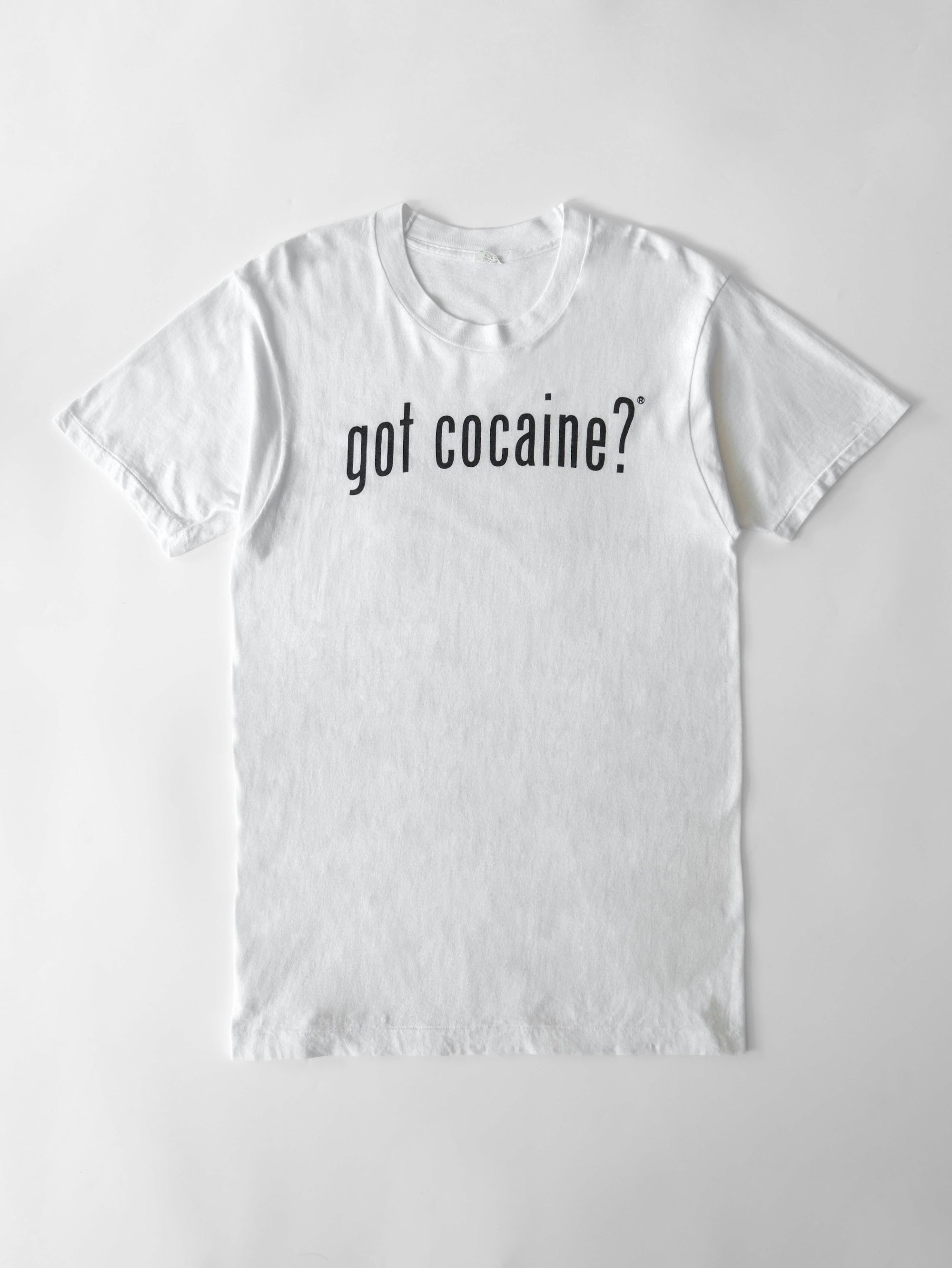 VINTAGE WHITE " GOT COCAINE " T-SHIRT