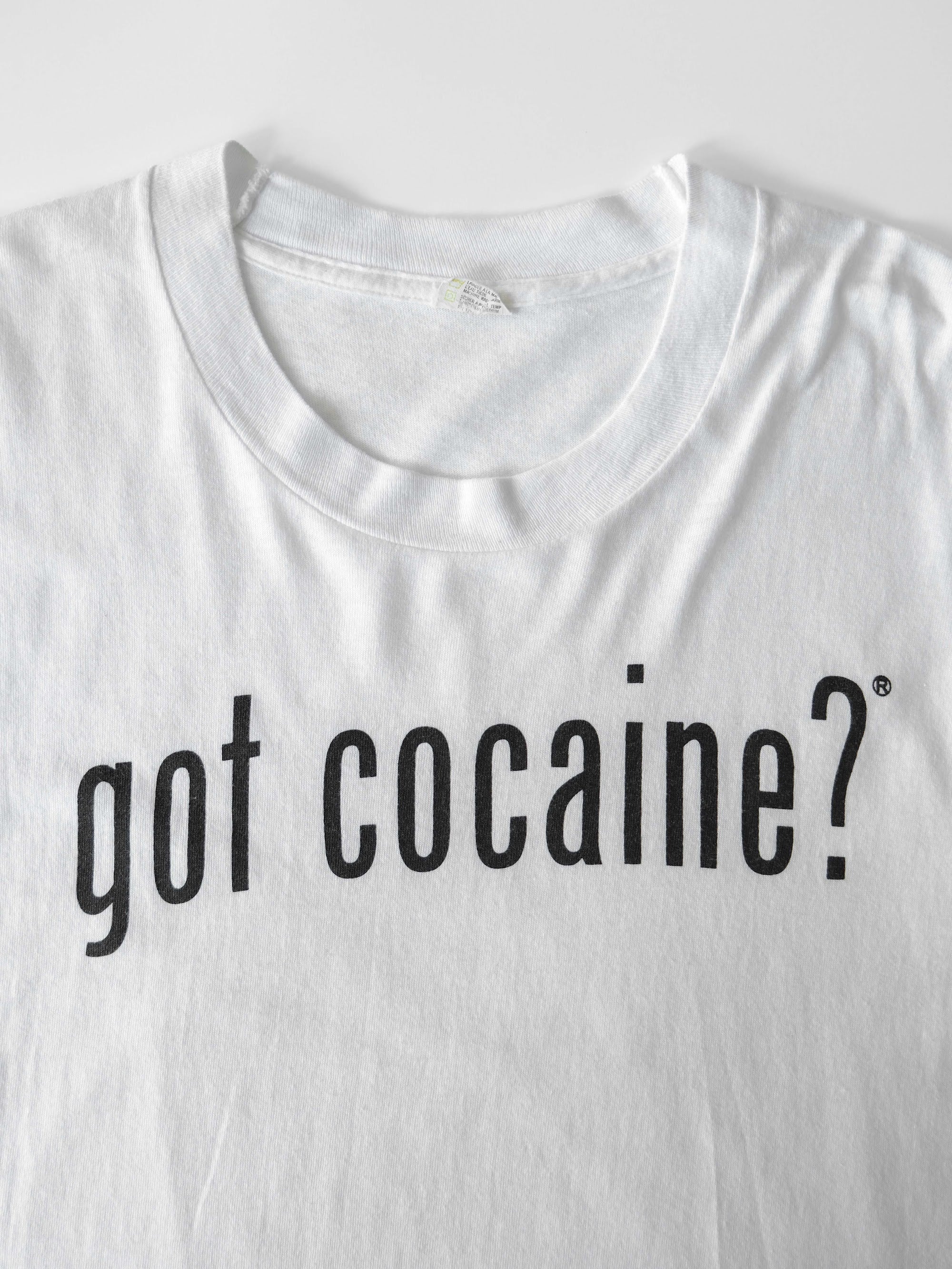 VINTAGE WHITE " GOT COCAINE " T-SHIRT