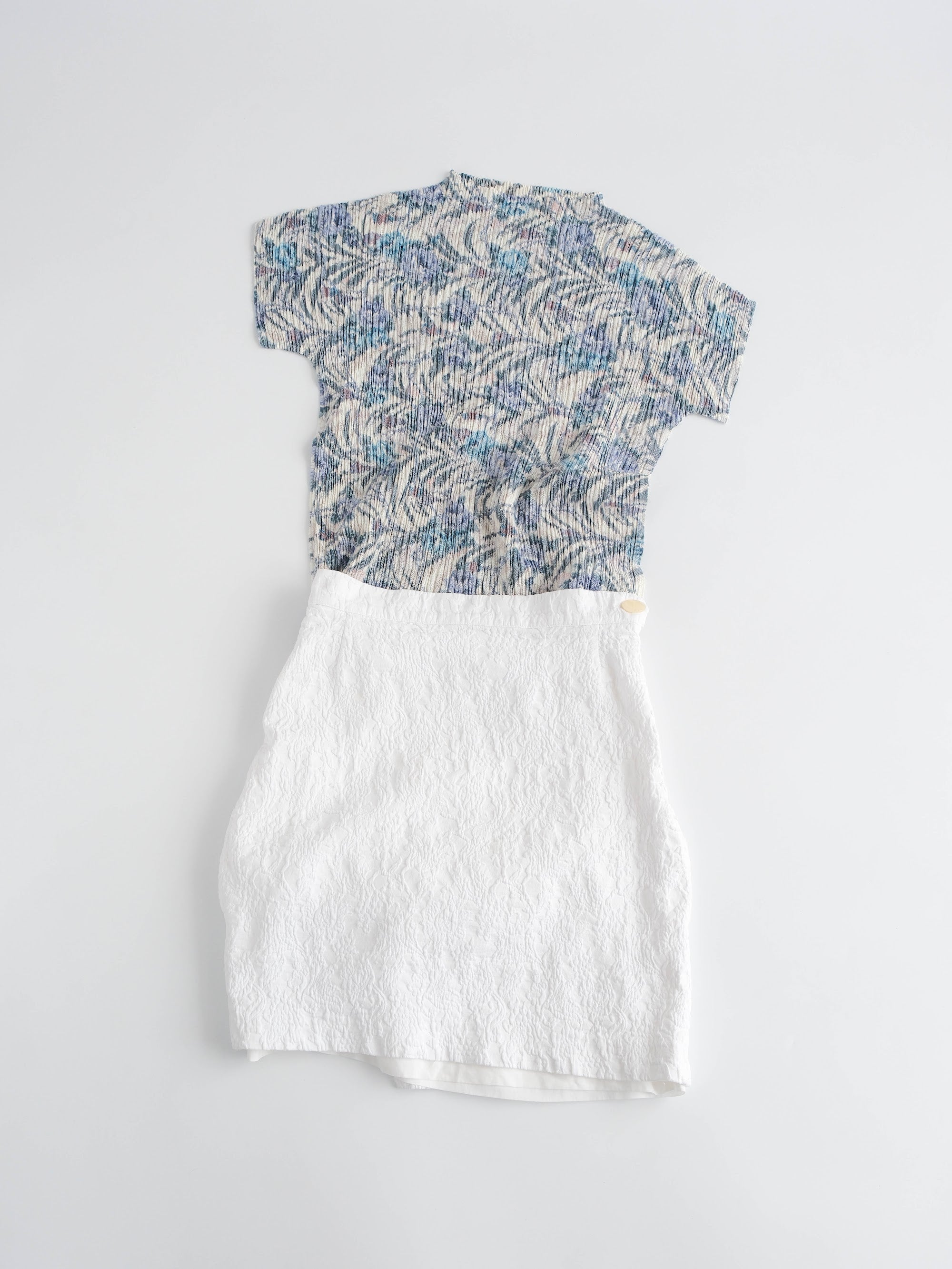 VIVIENNE WESTWOOD WHITE FLORAL TEXTURE SKIRT