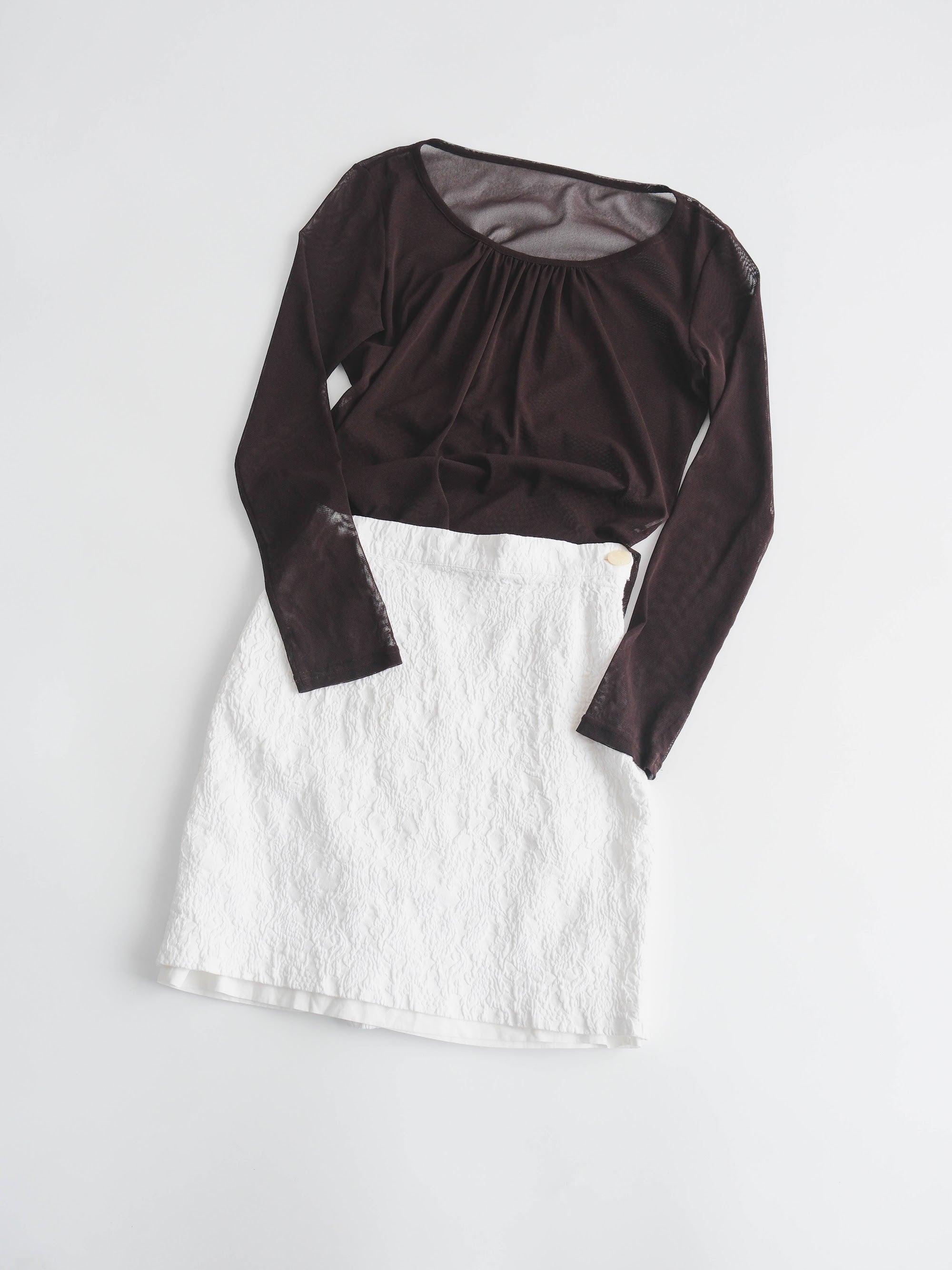 VIVIENNE WESTWOOD WHITE FLORAL TEXTURE SKIRT