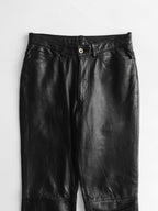 YOHJI YAMAMOTO BLACK AAR/ LEATHER PANTS