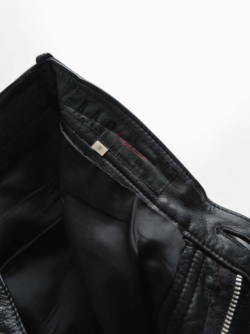 YOHJI YAMAMOTO BLACK AAR/ LEATHER PANTS