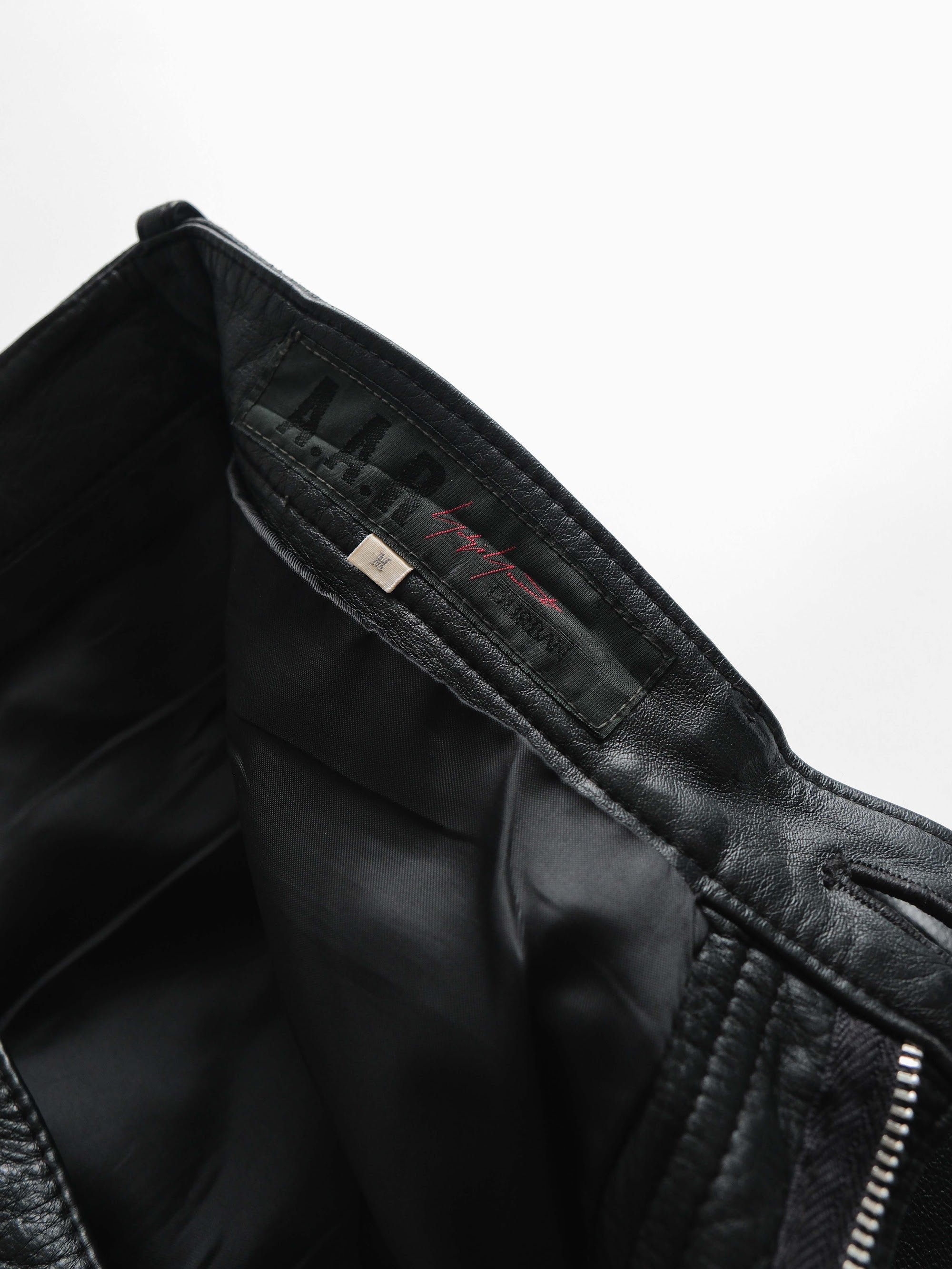 YOHJI YAMAMOTO BLACK AAR/ LEATHER PANTS
