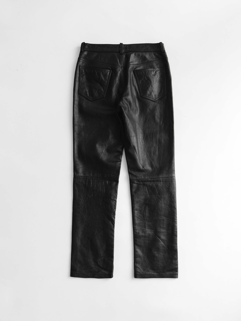 YOHJI YAMAMOTO BLACK AAR/ LEATHER PANTS