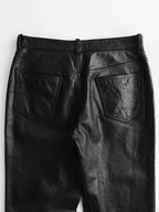 YOHJI YAMAMOTO BLACK AAR/ LEATHER PANTS