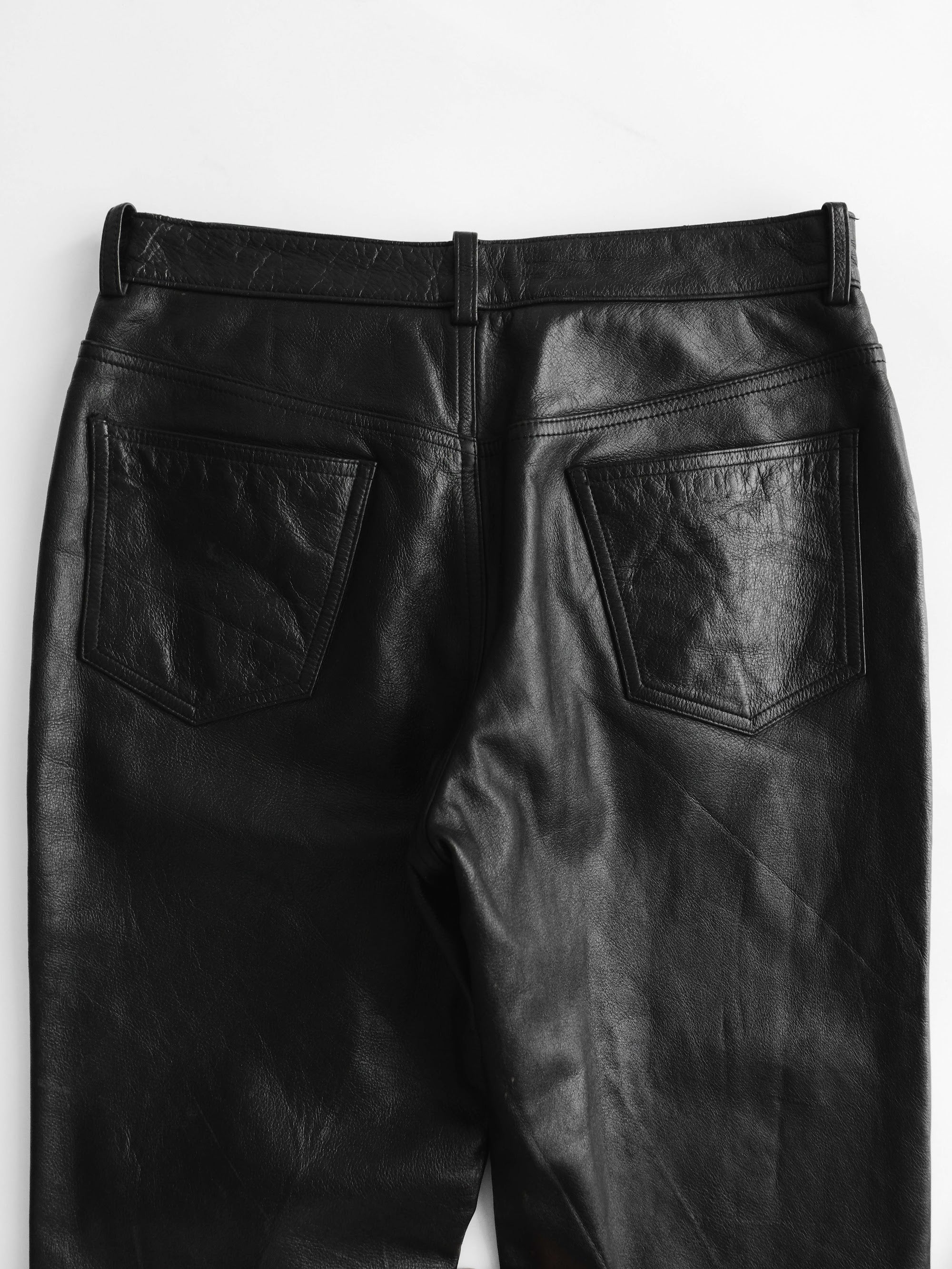 YOHJI YAMAMOTO BLACK AAR/ LEATHER PANTS