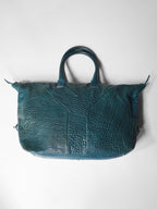 YVES SAINT LAURENT BLUE LEATHER TOTE BAG