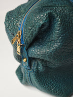 YVES SAINT LAURENT BLUE LEATHER TOTE BAG
